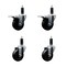 Service Caster 3.5'' Soft Rubber Swivel 1-1/8'' Expanding Stem Caster Set 2 Total Lock Brakes, 4PK SCC-EXTTL20S3514-SRS-2-S-2-118 - alternate 1